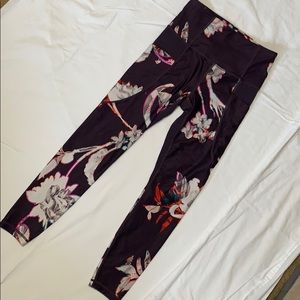 Floral Athleta Leggings with Side Pockets- Size XS